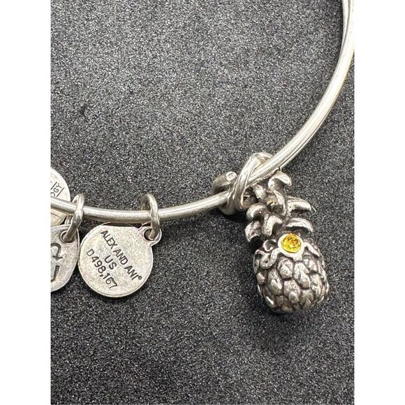 Nice Alex and Ani Pineapple Charm Bracelet silver tone, and Bella Ryann Expandab - Picture 7 of 12